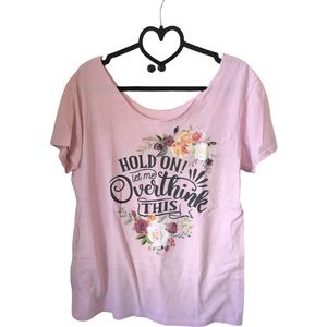 *FREE WITH ANY PURCHASE PINK FLORAL CUT OFF T SHIRT LARGE